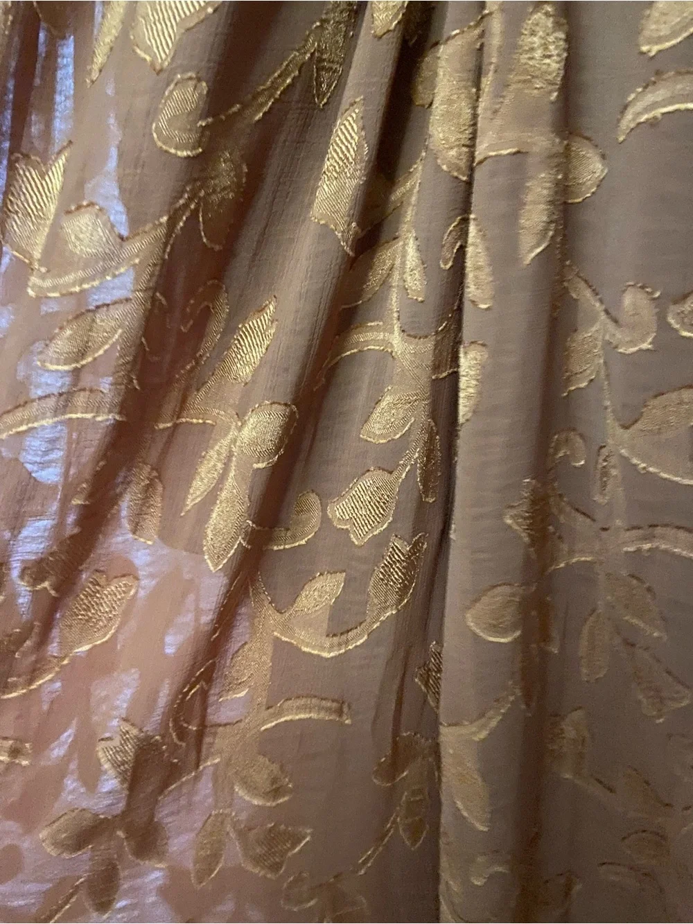 Lulu's Rust Botanical Jacquard Off-Shoulder Maxi Dress - Picture 3 of 4